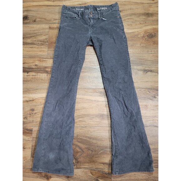Gap 1969  Perfect Boot Corduroy Pants Jeans Women's Size 28 6 31 Color Pavement - Picture 3 of 13